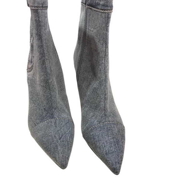 Jeffrey Campbell Chic Denim and Leather Ankle Boots - Picture 7 of 8